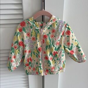 Cat & Jack Pink Floral Hooded Jacket/raincoat